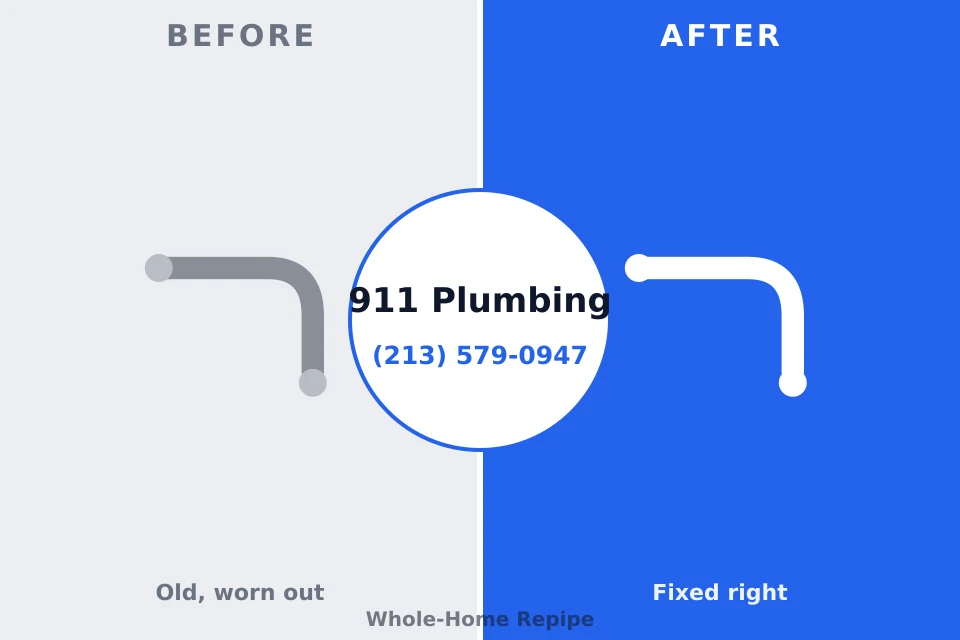 Before and after: plumbing repair The Homesteads, TX
